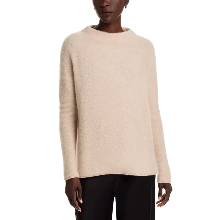 Mock Neck Brushed Cashmere Sweater - Exclusive