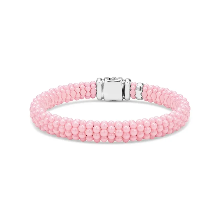 Lagos Sterling Silver Pink Caviar Pink Ceramic Beaded Bracelet