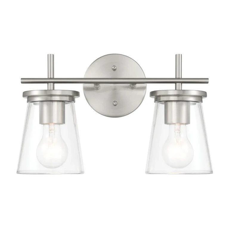 Brushed Polished Nickel Bathroom Vanity Light from the Connell Collection