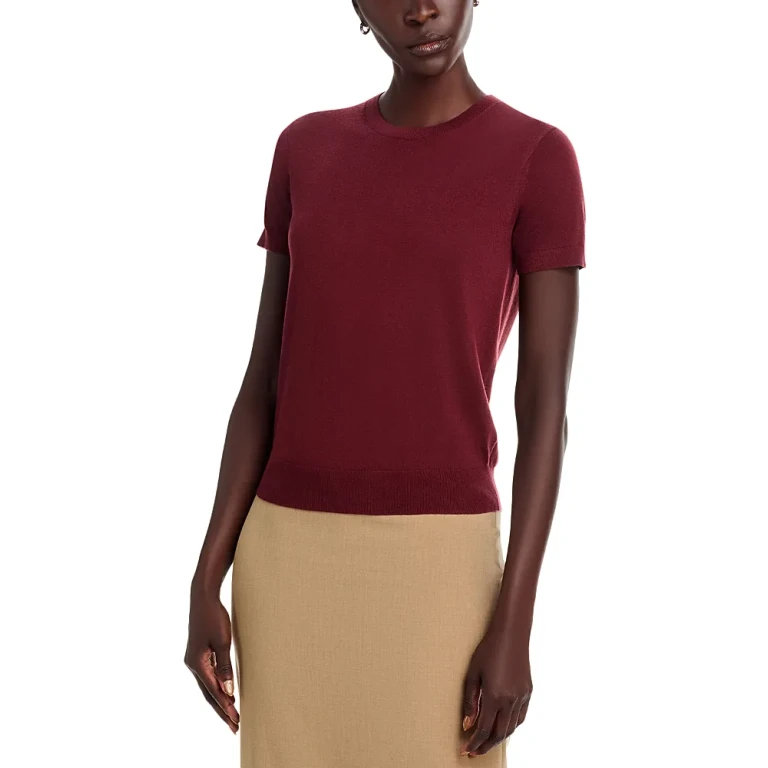 Theory Lightweight Wool Short Sleeve Top