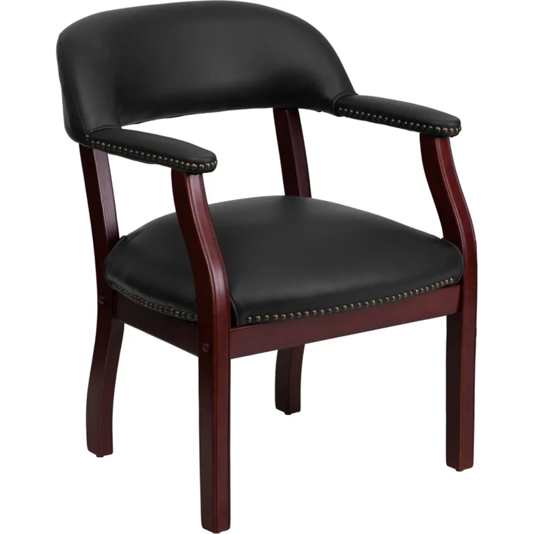 Sophisticated Black Vinyl Accent Chair