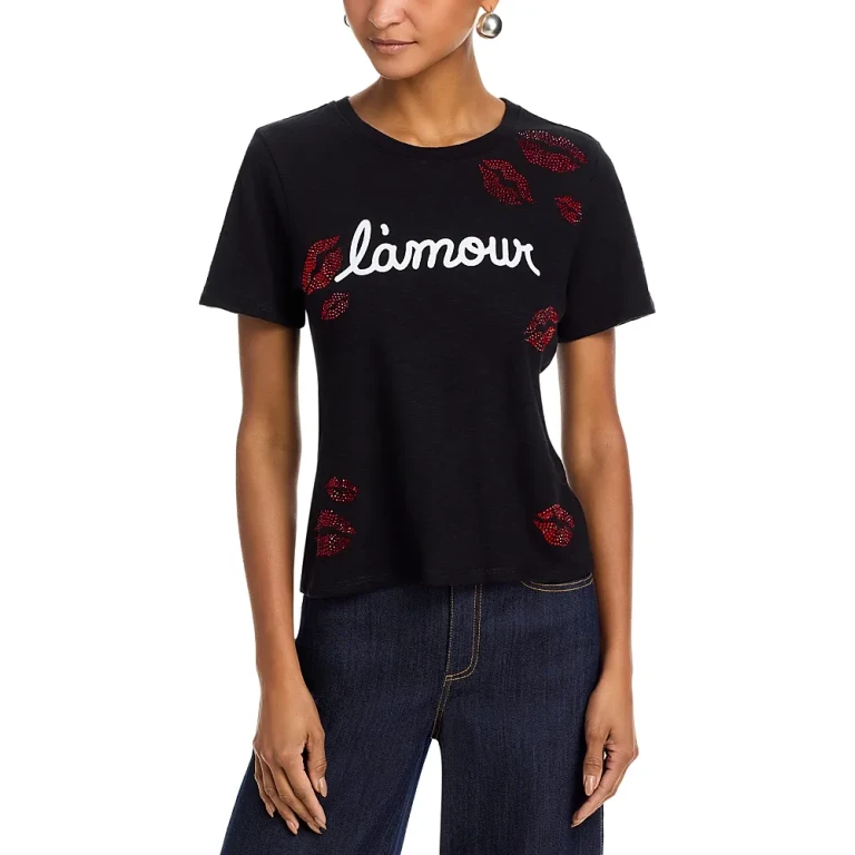 Cinq a Sept Kissing Booth Embellished Tee