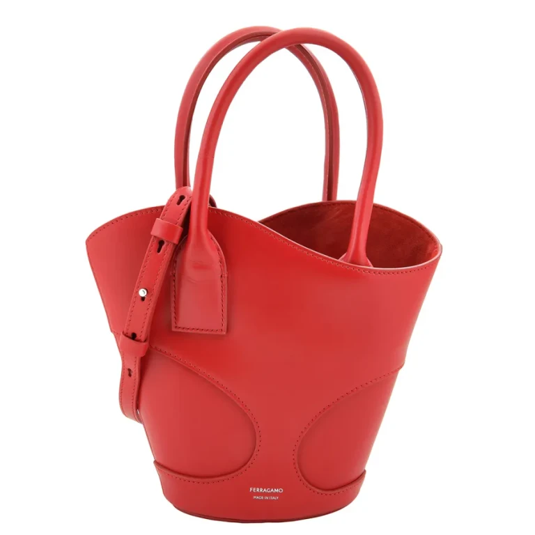Ferragamo Cut-Out Detailing Leather Tote Bag