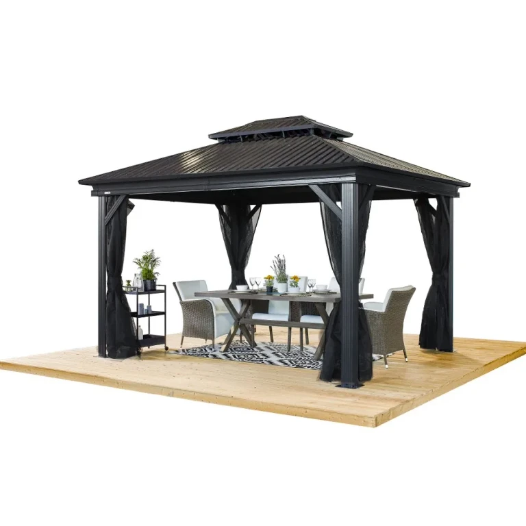 Sojag Kiana 10 x 12 Black Double Roof Gazebo with Netting