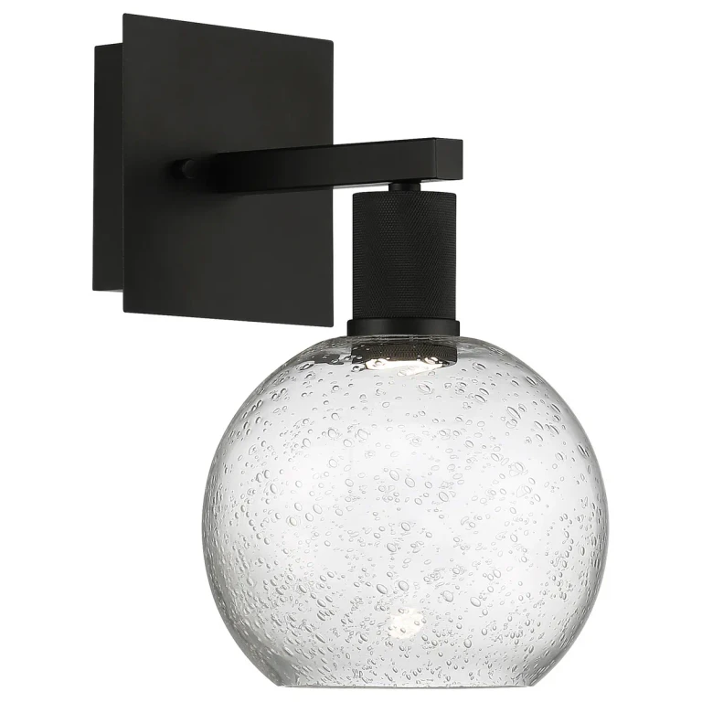 Matte Black LED Wall Sconce from the Port Nine Burgundy Collection