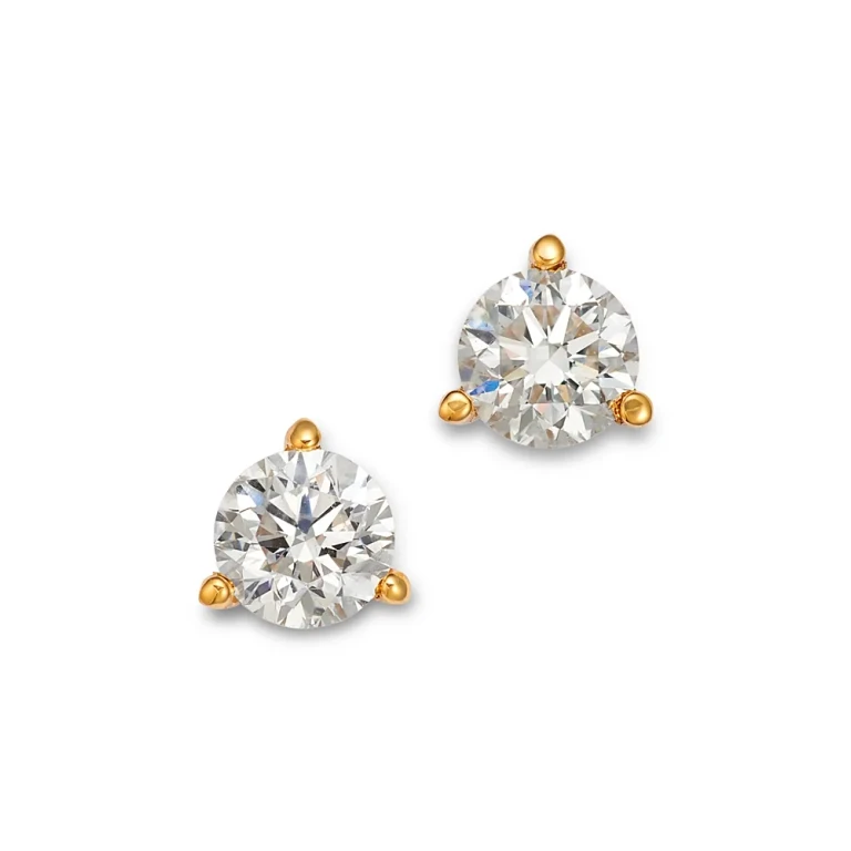 Diamond Stud Earrings in 14K Yellow Gold, 0.90 tcw