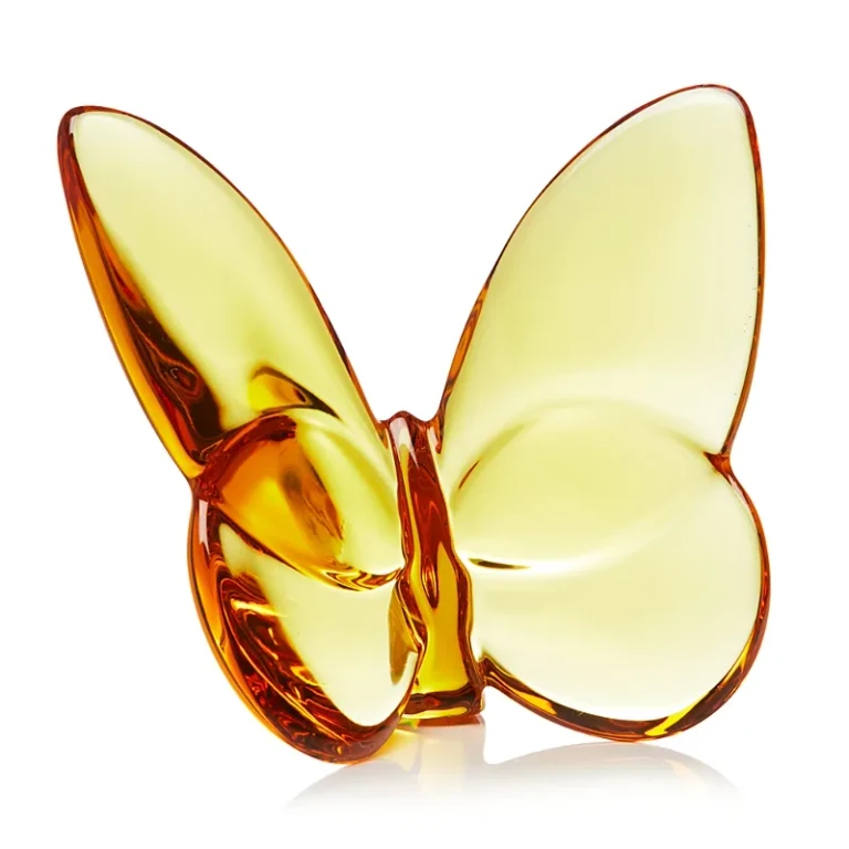 Baccarat 2.5 Lucky Crystal Butterfly in Amber