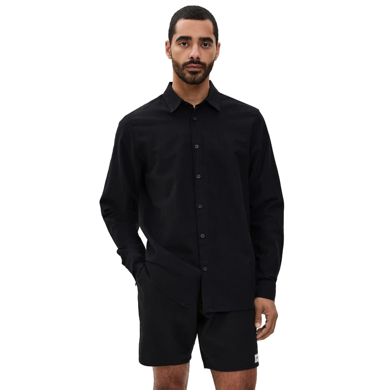 Rhythm Classic Linen Shirt Vintage Black XL