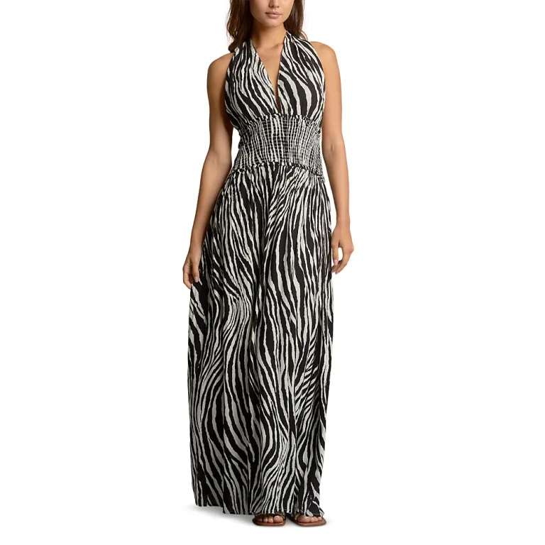 Elan Smocked Halter Maxi Dress
