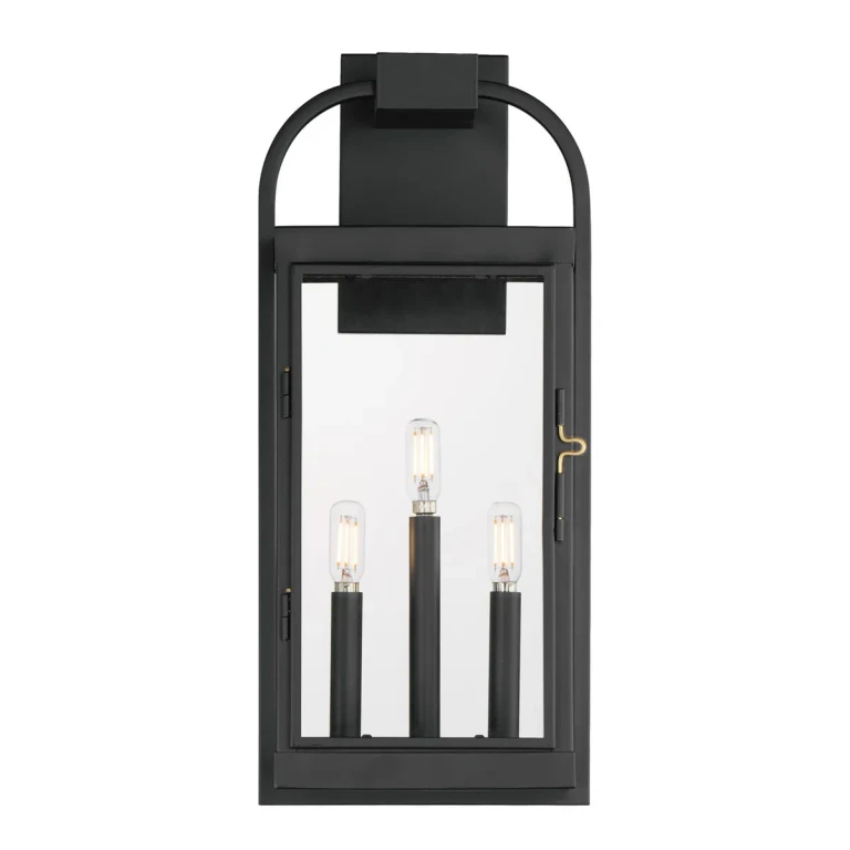 Black Three Light Outdoor Wall Sconce from the Bonham Collection