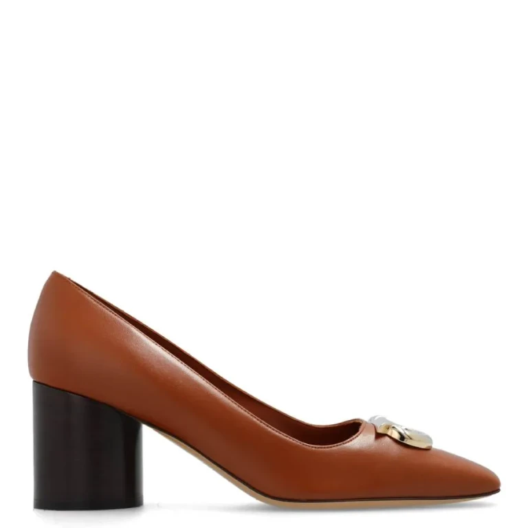 Ferragamo Leather Gancini Ornament Pumps