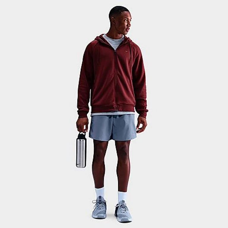 Nike Men's Primary Dri-FIT UV Full-Zip Versatile Hoodie in Light Army/Heather/Light Army Size: XS