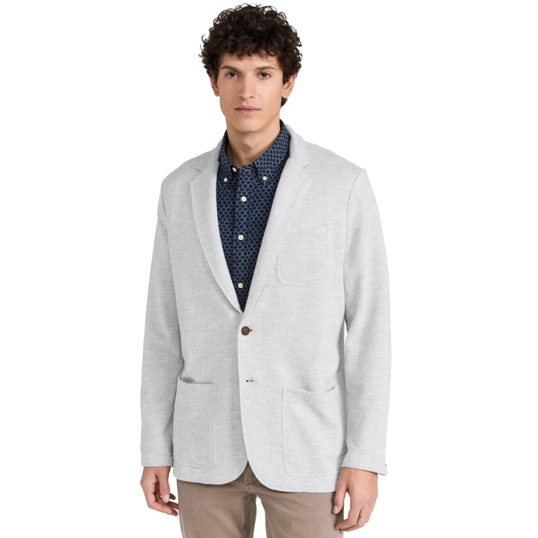 Faherty Inlet Knit Blazer Black Sky Melange XL