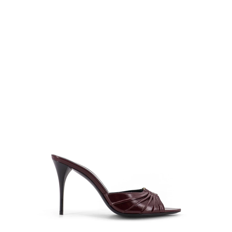 Sandals Vintage Bordeaux Pelle - Women