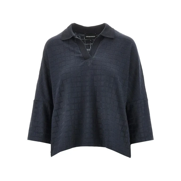 Polo in maglia jacquard da donna Emporio Armani