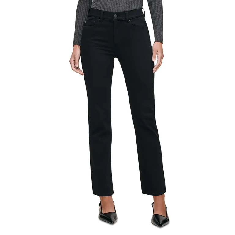 DL1961 Mara Straight Mid Rise Instasculpt Ankle Jeans in Black