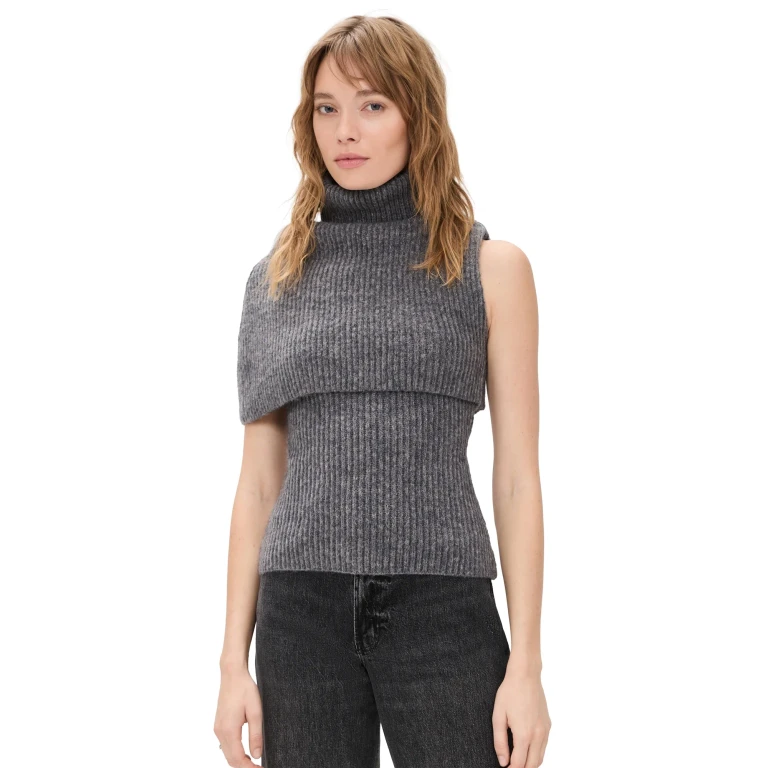 Line & Dot Theron Turtleneck Sweater Grey M
