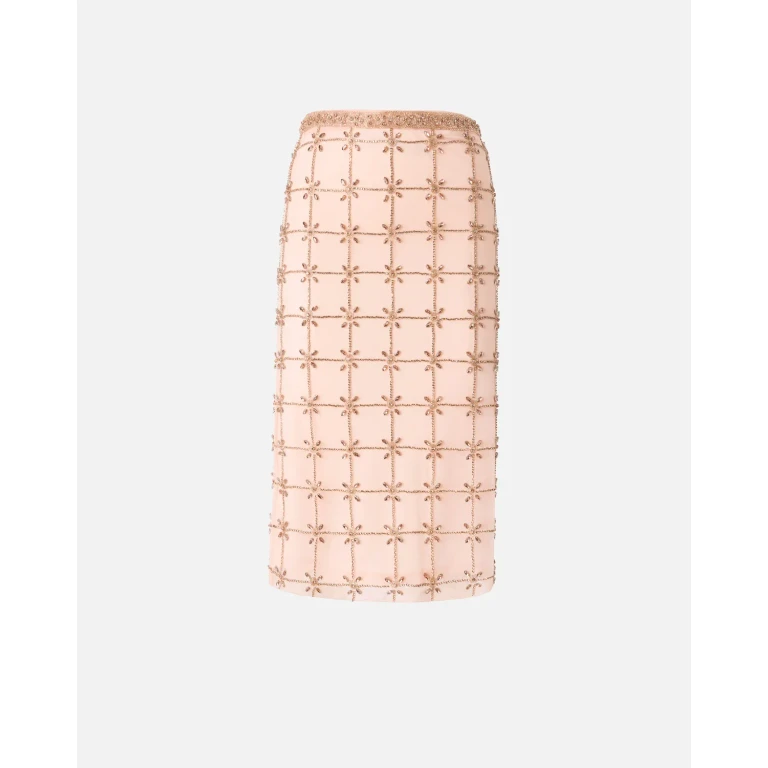 Pinko - Jupe mi-longue en tulle à cristaux - M