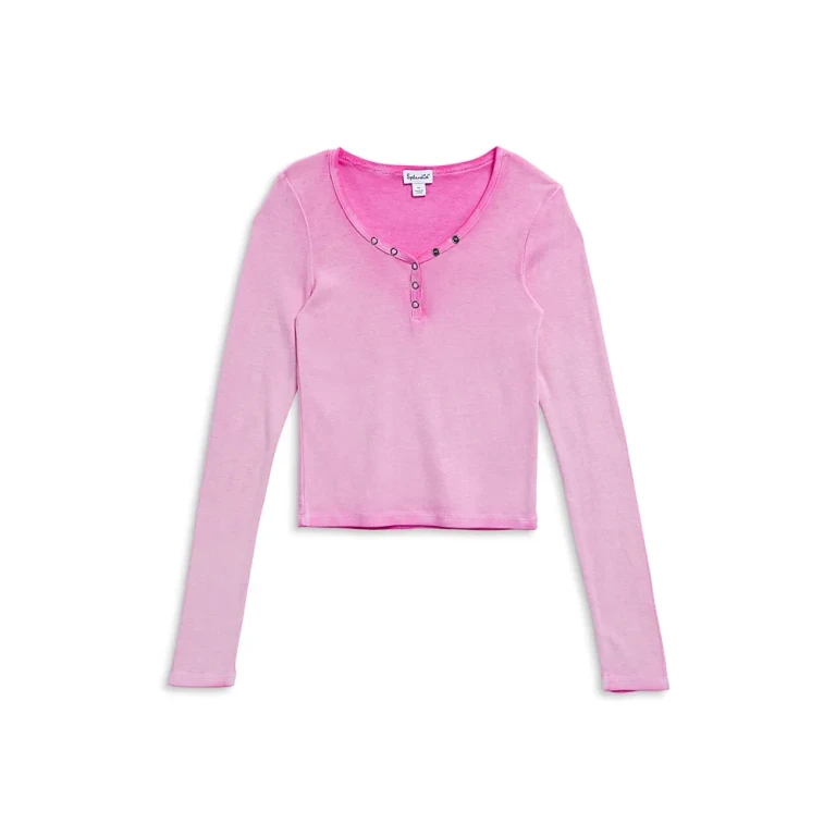 Splendid Girls' Vintage Long Sleeve Henley Shirt - Big Kid