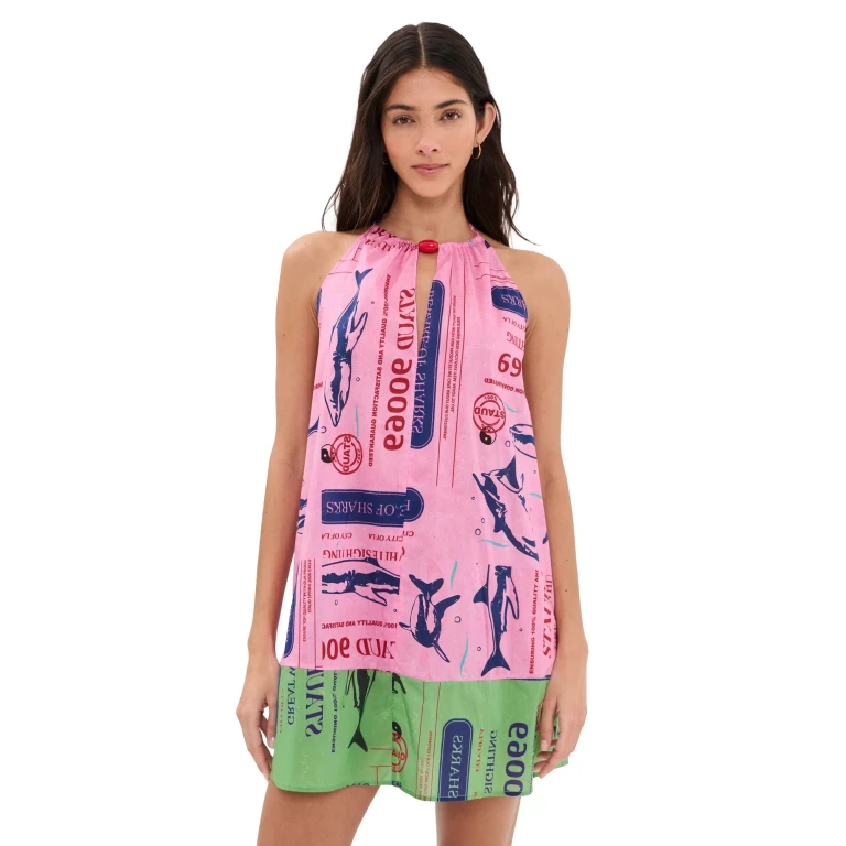 STAUD Dani Kleid Parcel Print Pink S