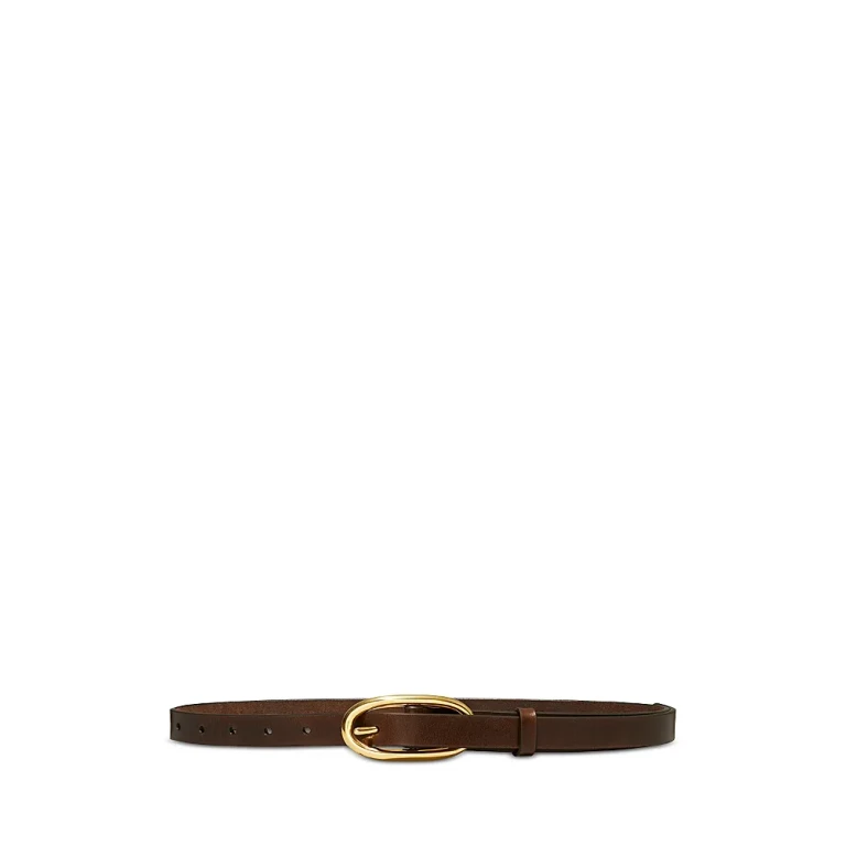 Tory Burch 여성 피어스 버클 가죽 벨트
