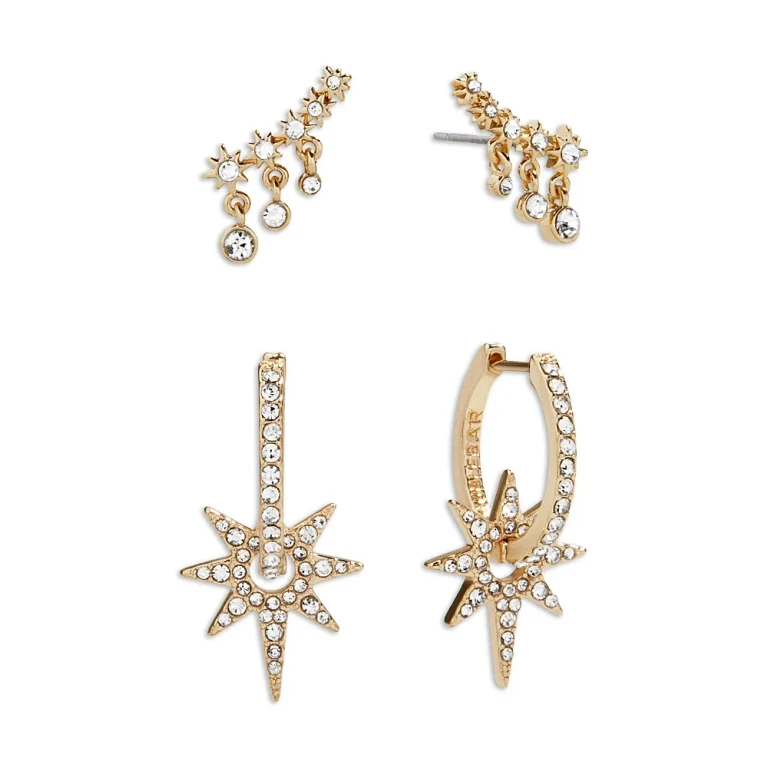 Baublebar Portia Pave Climber & Hoop Earrings, Set of 2