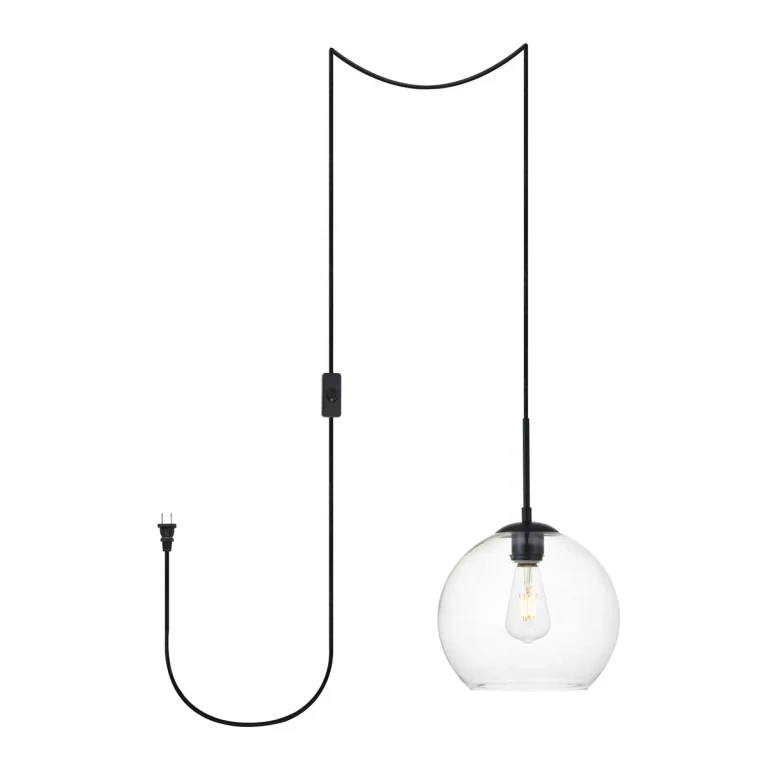 Baxter 1-Light Plug in Pendant in Black
