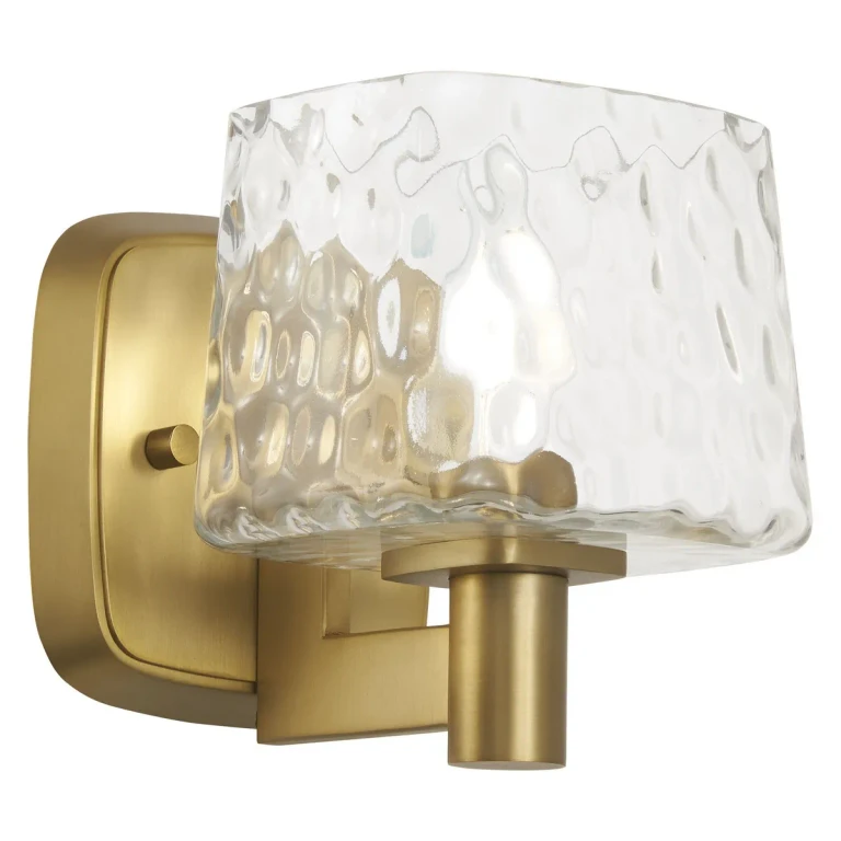 Soft Brass One Light Bath Vanity from the Drysdale Collection