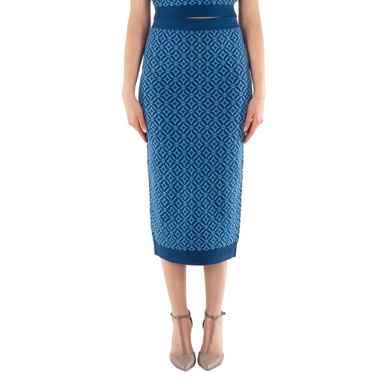 Michael Kors Logo Jacquard Stretch Knit Pencil Skirt
