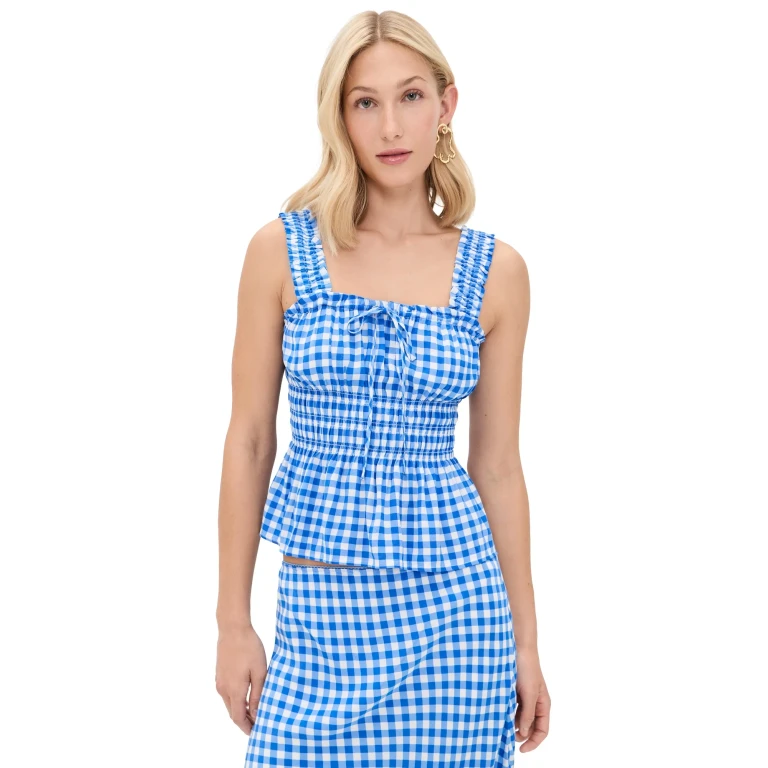 RAILS RAILS x Giadzy Donna Top Azure Gingham S