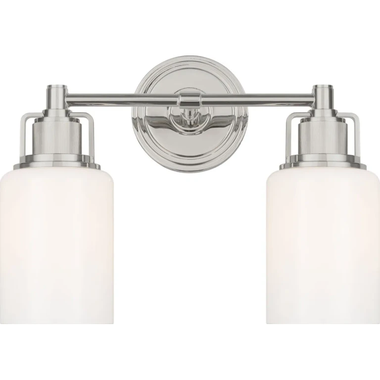 Polished Nickel Polished Nickel Bathroom Vanity Light from the Ashford Collection