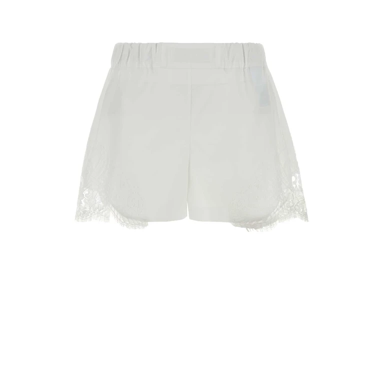 Versace White Poplin Shorts Opticalwhite Exterior: Cotton - Women