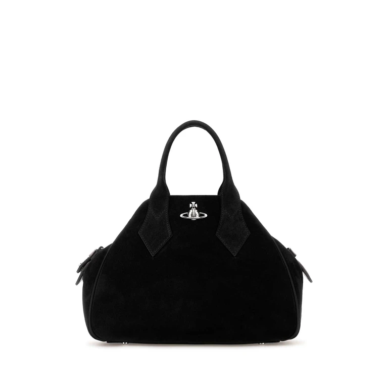 Vivienne Westwood Dove Grey Suede Medium Yasmine Handbag Stone Borse A Mano - Women