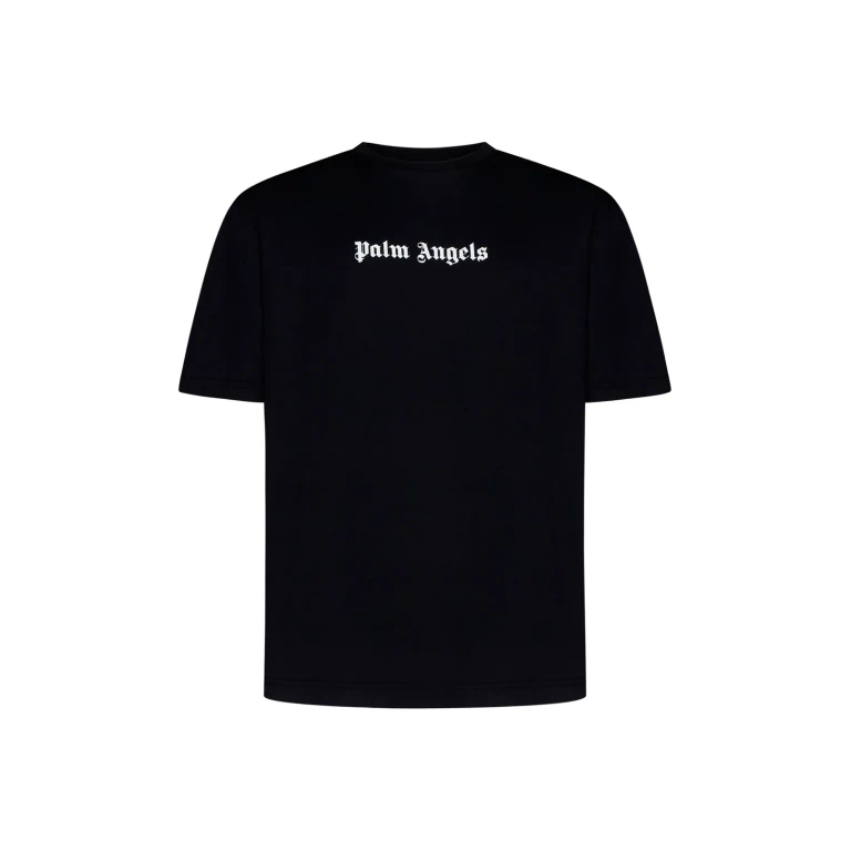 Palm Angels Black T-shirt With Front Logo