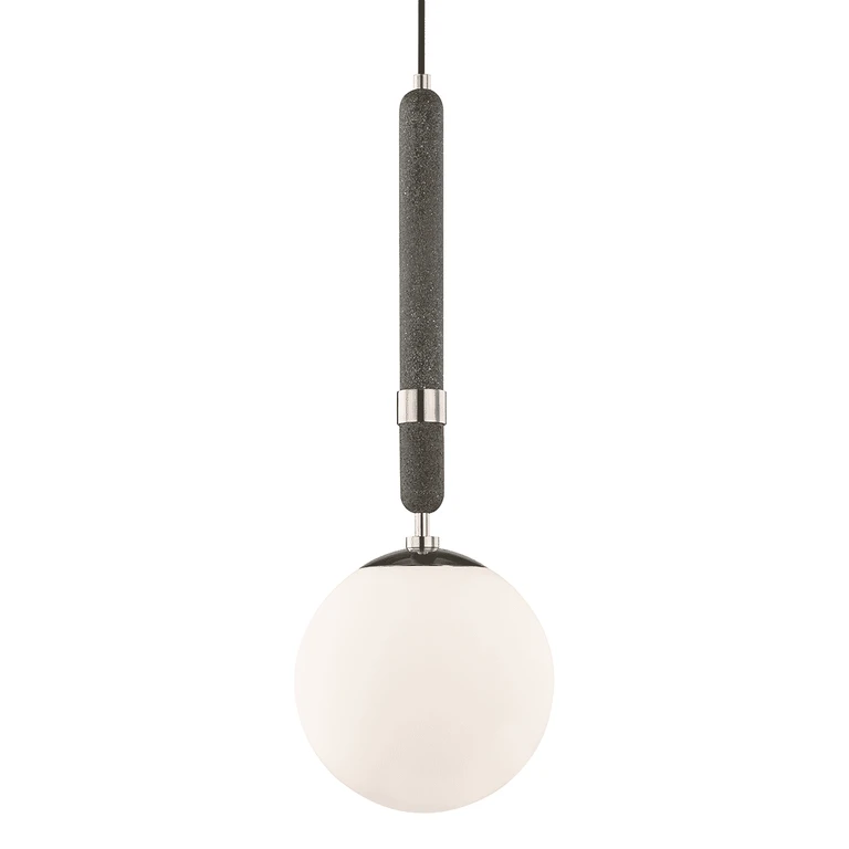 Polished Nickel One Light Pendant from the Brielle Collection