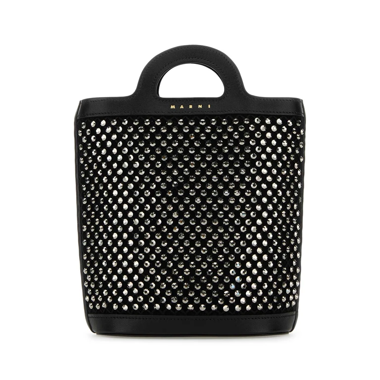 Marni Embellished Mesh Nano Tropicalia Handbag Black Borse A Mano - Women
