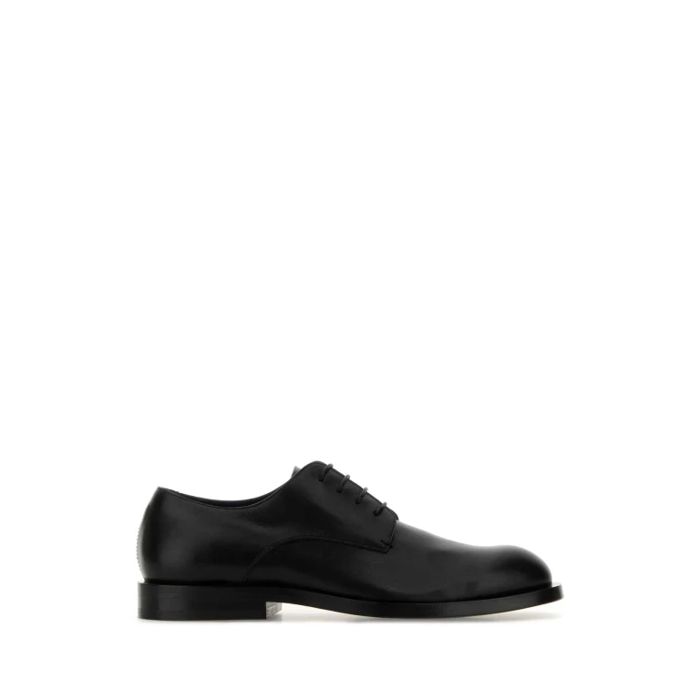Valentino Garavani Black Leather Lace-up Shoes