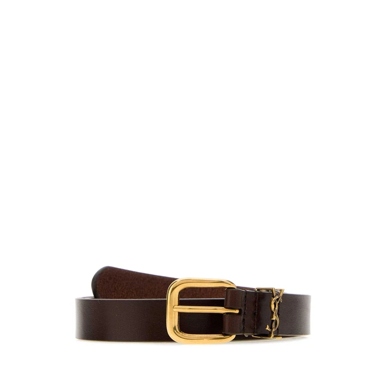 Saint Laurent Dark Brown Leather Belt Burntchocolate Cinture - Men