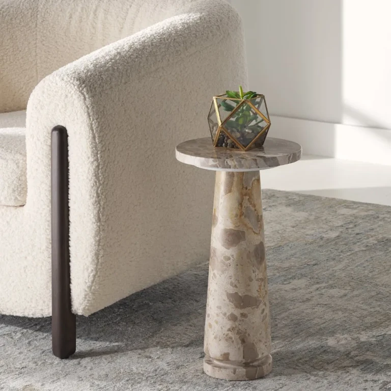 Valentia Round Marble Accent Table