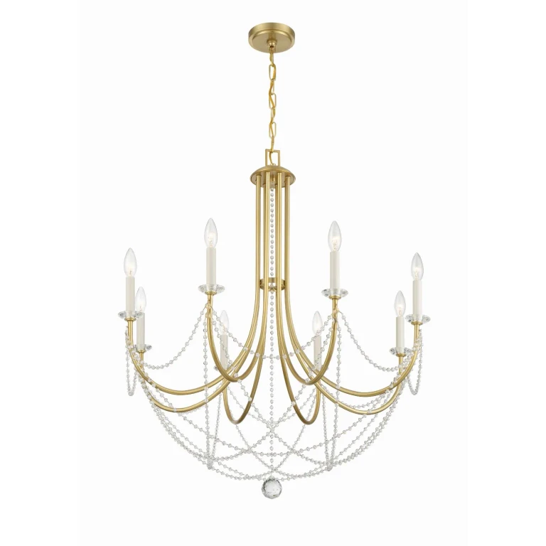 Delilah 8-Light Chandelier in Aged Brass