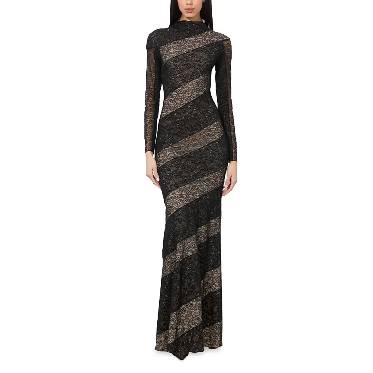 Alice and Olivia Delora Lace Maxi Dress