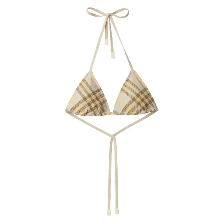 Burberry Check-Printed Halterneck Bikini Top