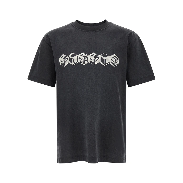 Purple Cube T-shirt Black Cotton - Men