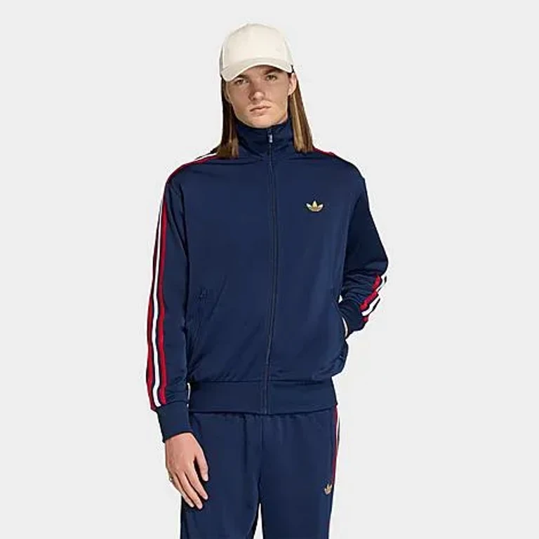 adidas Men's Originals adicolor Sport Firebird Track Jacket in Night Indigo/Better Scarlet/White Size: XS