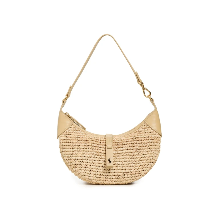 Polo Ralph Lauren Polo I. D. Raffia Mini Shoulder Bag Natural/Cashmere One Size