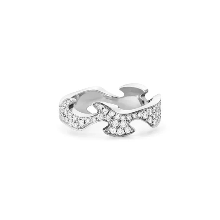 Georg Jensen 18K White Gold Fusion Diamond Center Ring