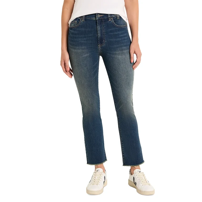 Nic+Zoe Raw Hem Demi Boot Jeans in Aegean