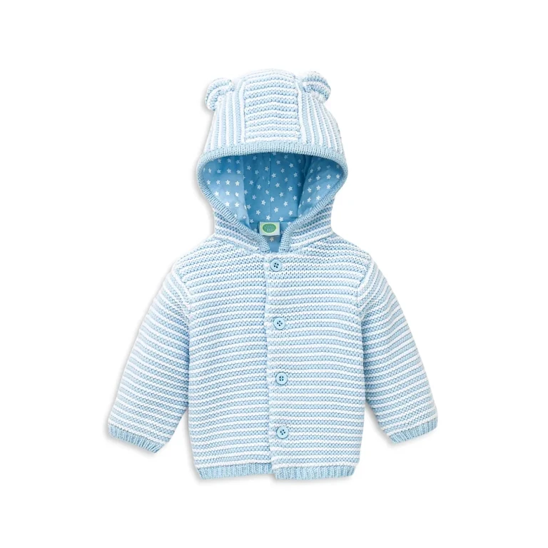 Little Me Unisex Striped Hooded Cardigan - Baby