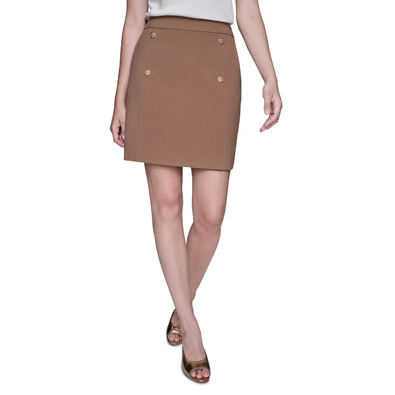Karl Lagerfeld Paris Sailor Button Cross Skirt