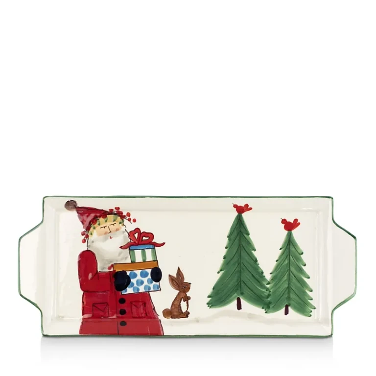 Vietri Old St. Nick Handled Rectangular Platter
